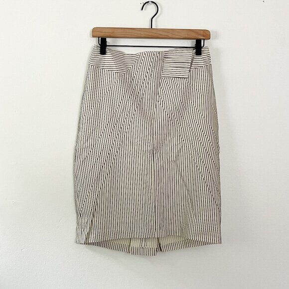 Eva Franco x Anthropologie Vintage Black White Pinstripe Pencil Skirt NWT. 6 - Picture 1 of 8